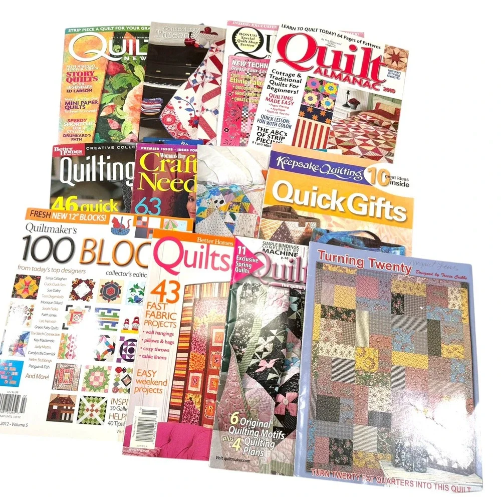 Mixed Multicolor Quilting Magazine Lot Patterns Projects Crafting Hobbies Sewing